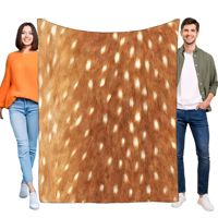 Brown Spotted Deer Hide Pattern Blanket Soft Plush Throw for Cozy Comfort Perfect for Sofa Bed Use Ideal Gift for Friends Family
