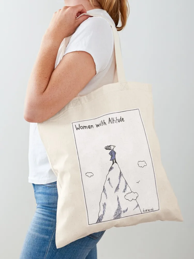 

Woman With Altitude Tote Bag large size bags custom bags Women's beach bags Women's bag