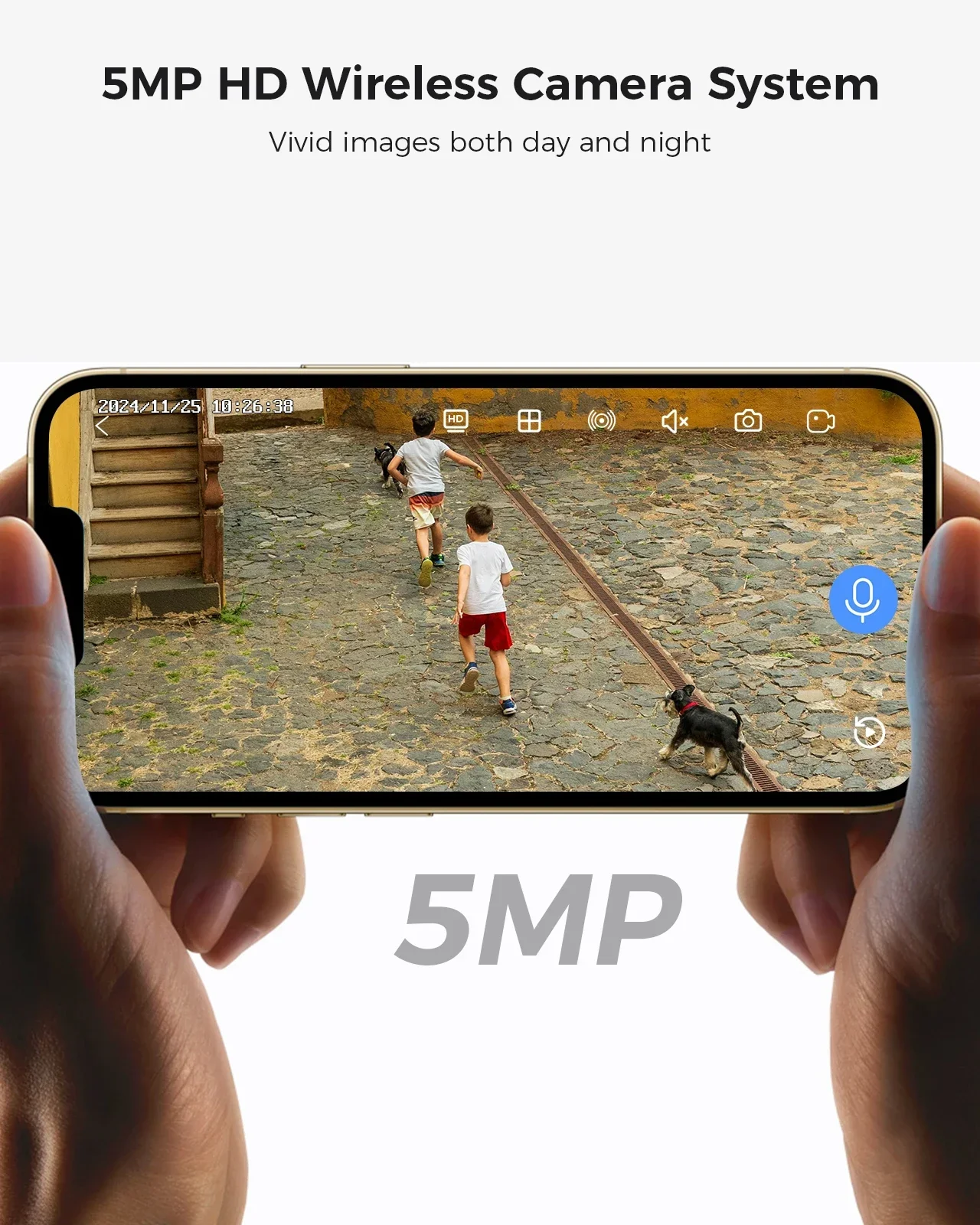 ระบบกล้องวงจรปิดไร้สาย Hiseeu 5MP พร้อมเสียงสองทาง กล้อง IP สำหรับภายนอกอาคาร ระบบรักษาความปลอดภัย 8 ช่องสัญญาณ