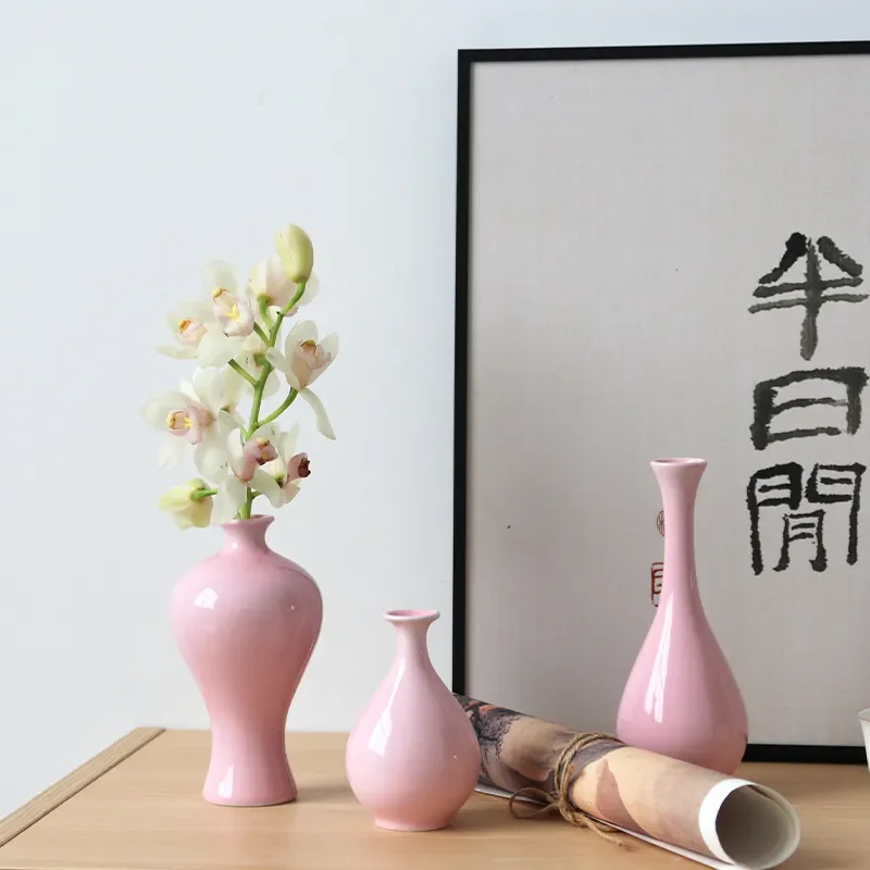 for Jingdezhen Ceramic Small Vase Wholesale Dried Flower Arrangement Water Culture Device Home Tea Ceremony Decoration