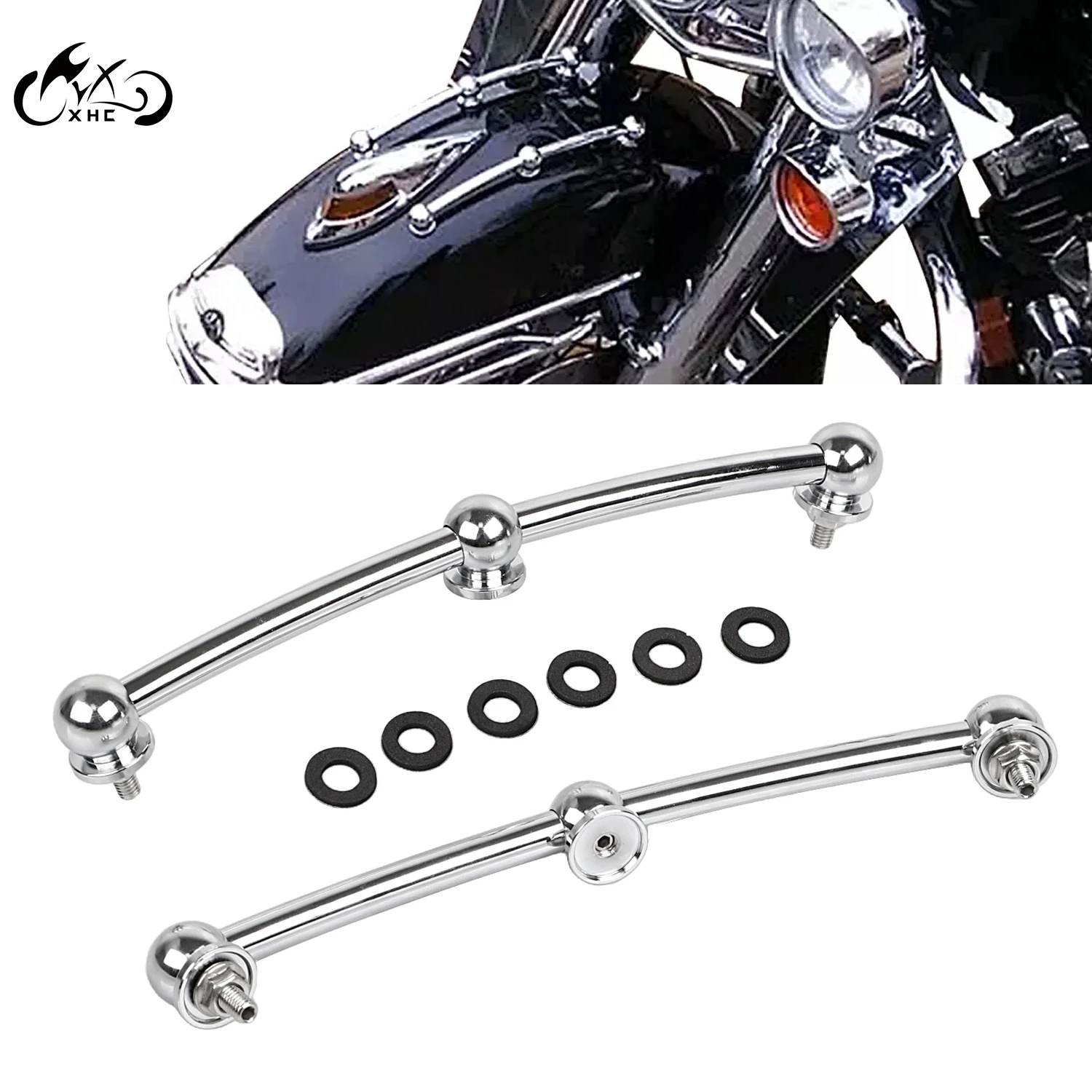 Front Fender Side Spear Trim Chrome Fit For Harley 1986-2017 Heritage Softail Springer FLSTC EFI FLSTCI FLSTN FLSTSC