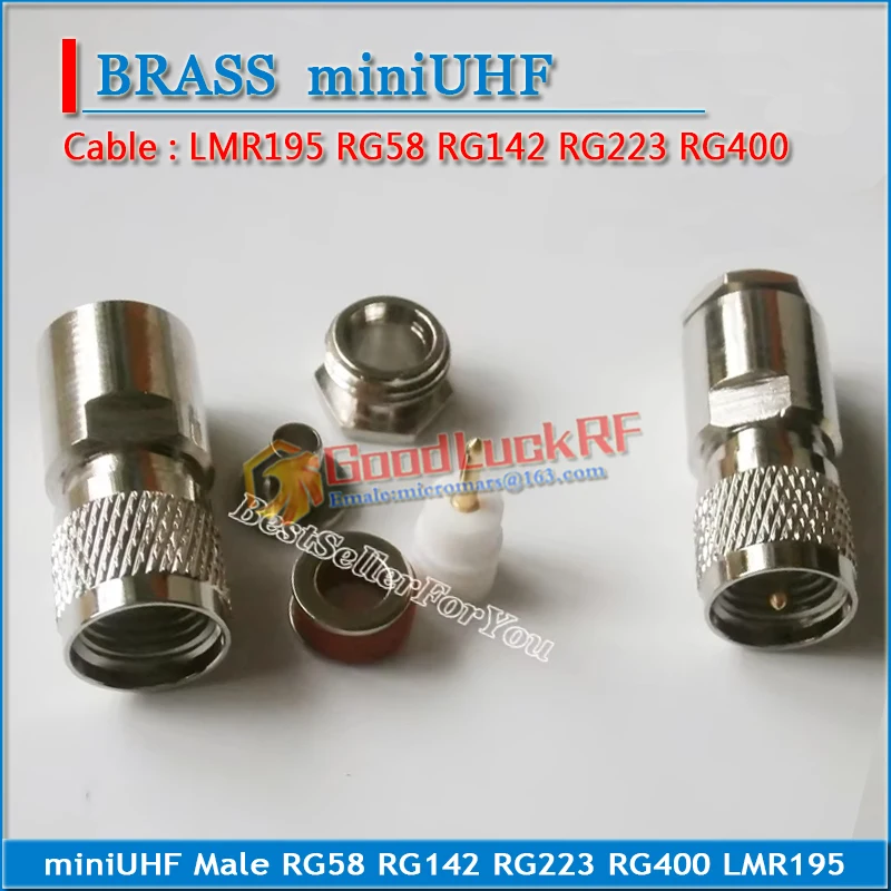 Mini Uhf Miniuhf Mannelijke Soldeer Voor Rg58 Rg142 Rg223 Rg400 Lmr195 50-3 Kabel Klem Pl259 So239 Rf Connector Coax Adapter