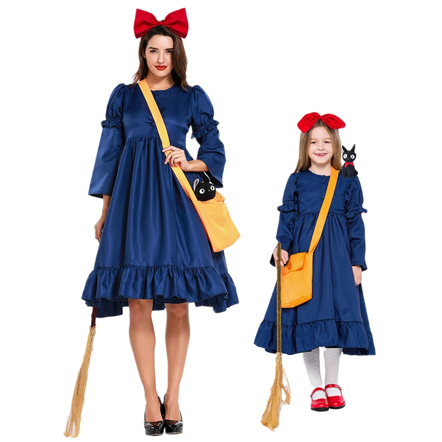 

Хэллоуин Ведьма Косплей Доктор Дети Женский Одинаковый Наряд Маленькая Ведьма Кики Костюм Праздничная Тема Комплект Для Мамы Дочки