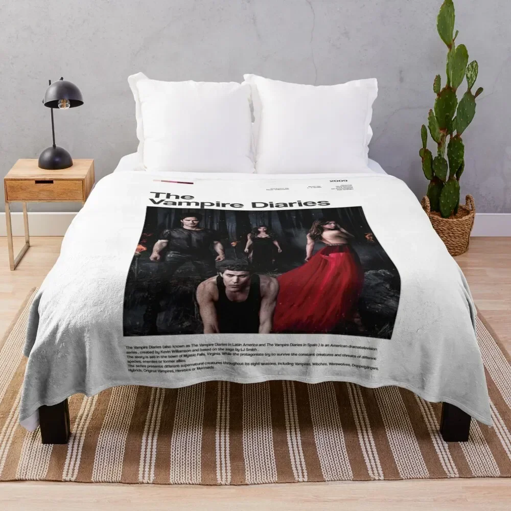 

the vampires diaries series poster Throw Blanket For Baby Summer For Decorative Sofa Plush Blankets