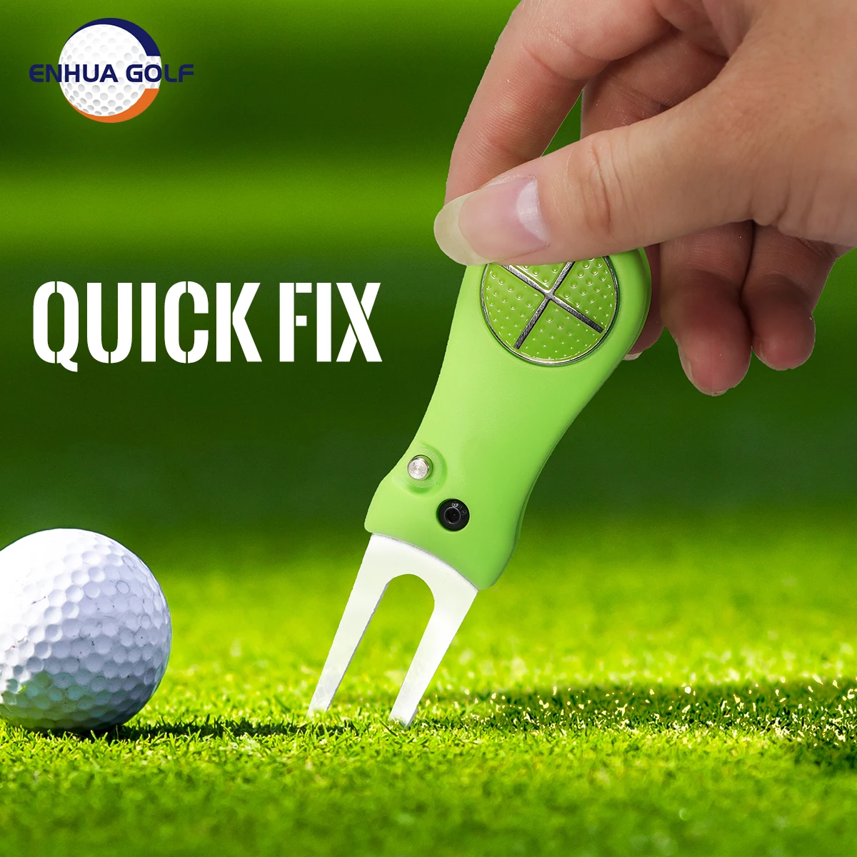 

Foldable Golf Divot Repair Tool Switchblade Pitch Groove Cleaner Golf Pitchfork With 7-11cm Golf Marker