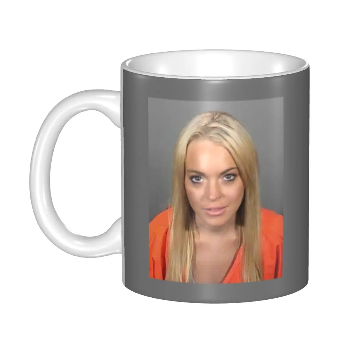 

Lindsay Lohan Mugshot, забавные керамические кофейные чашки, чайные кружки, чашка для молока, посуда для напитков, подарок для женщины и мужчины