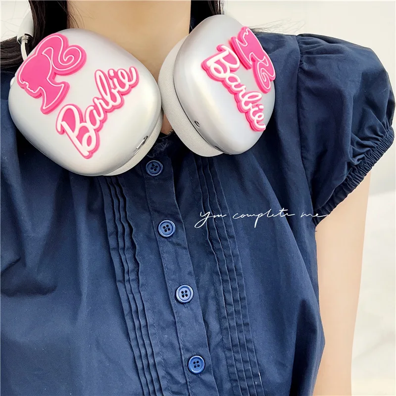 Kawaii Cartoon Anime Barbie Suitable for Airpods Max Protective Cover Apple Head-Mounted Ear Caps Earmuffs Headphone Shell