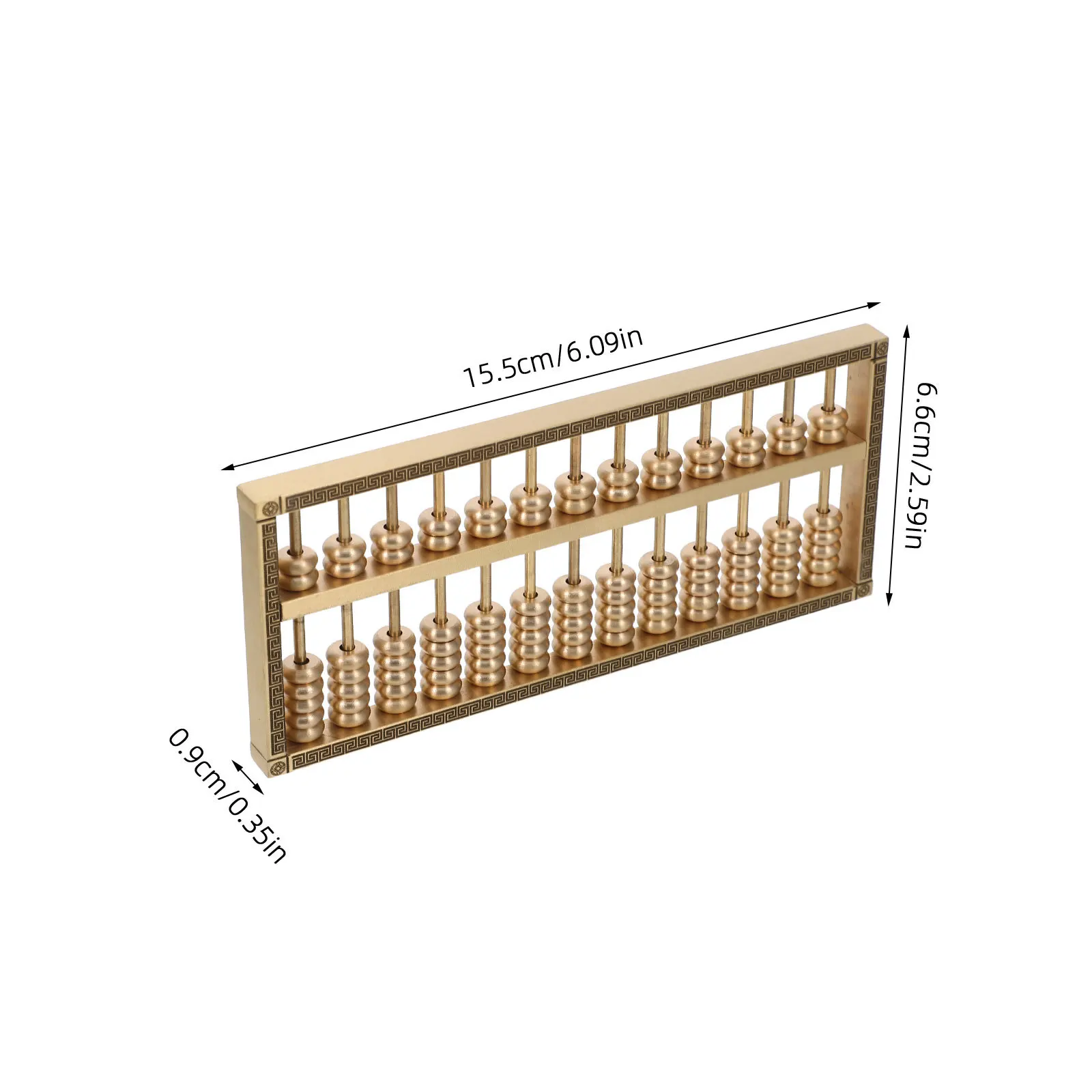 ミニ真鍮そろばん像 オフィスや家の装飾に - ヴィンテージな卓上金属工芸品 手彫りの細部が施された - 中国風