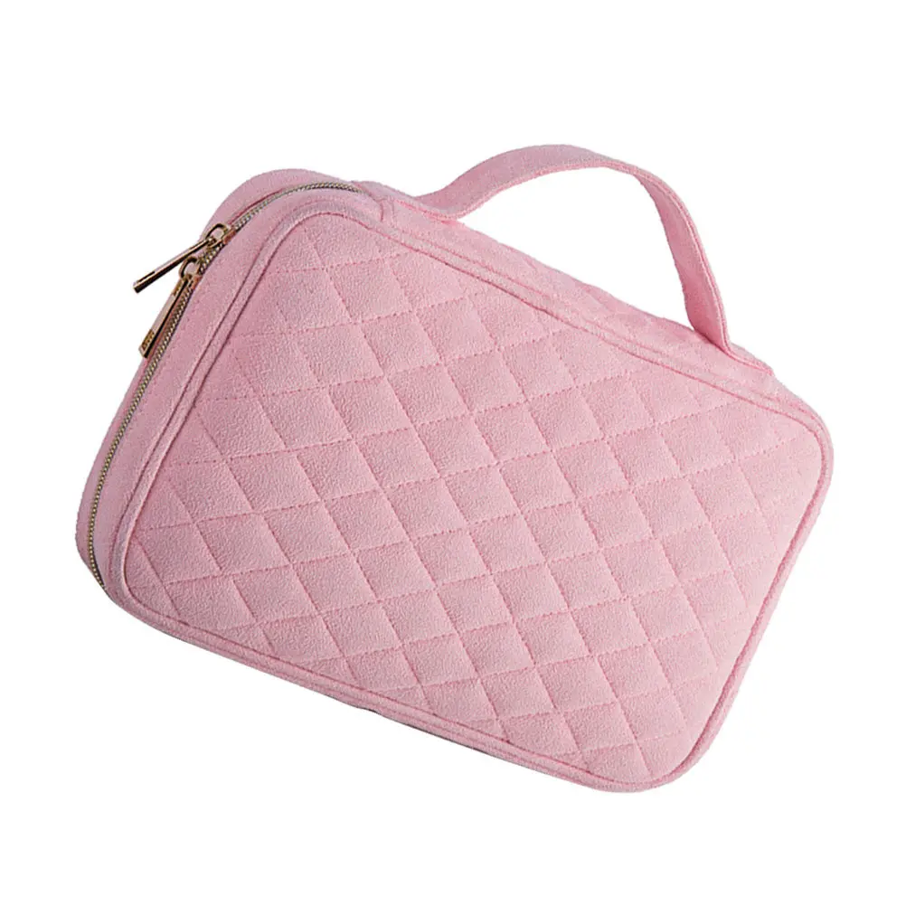 

Стильная розовая сумка для хранения украшений, портативный дорожный органайзер для колец, серег, ожерелий, браслетов, футляр для переноски ювелирных изделий