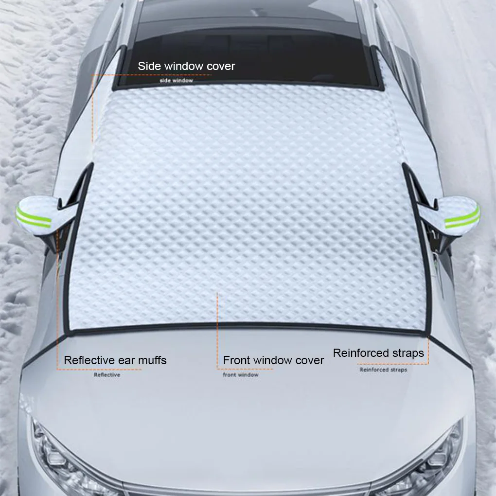 

Universal Winter Outdoor Snowproof Windshield Cover Car Snow Shield Anti-Frost Windproof Strap for SUV Sedan