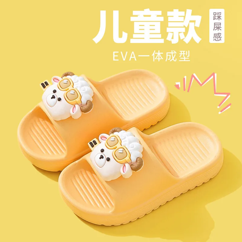 Summer Panda Sheep Kids Slippers EVA Cartoon Waterproof Boys Girls Home Slippers Soft Sole Beach Shoes For Children