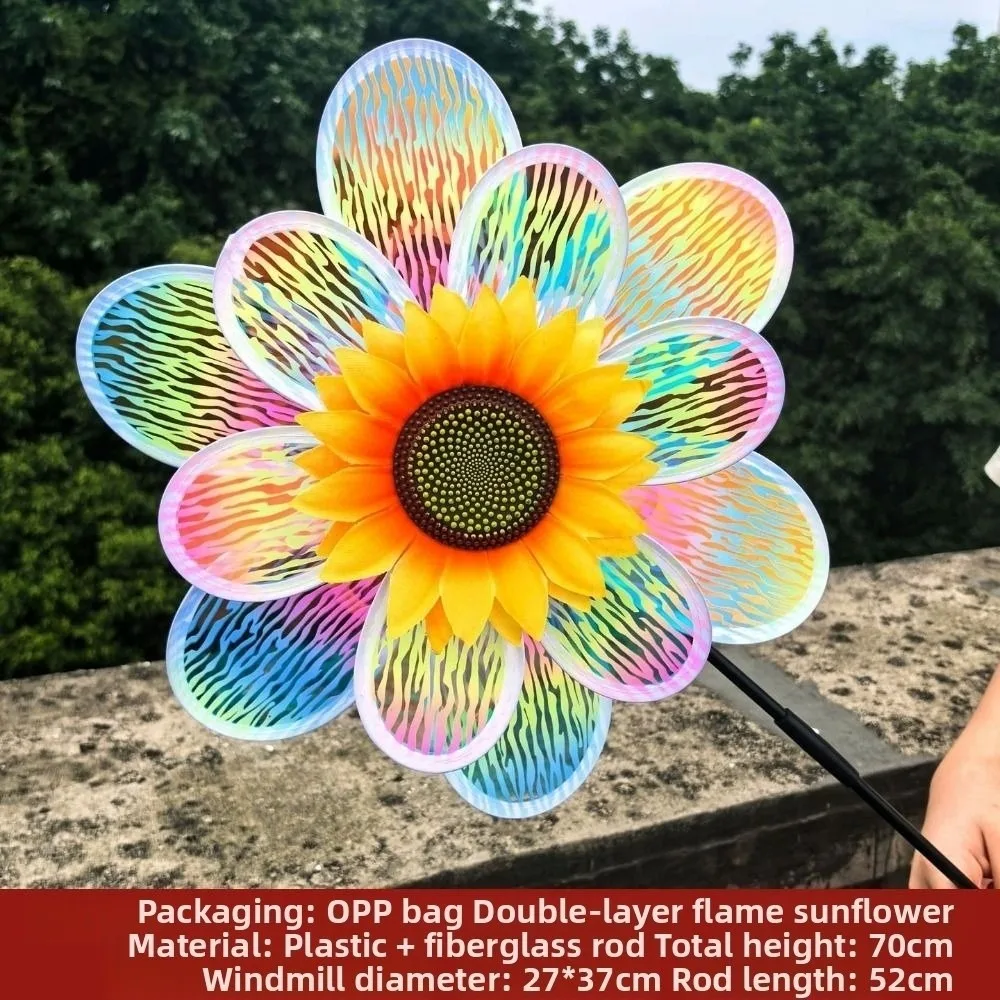 Multistyles Sunflower Windmill PVC Diameter 28/30cm Stake Standing Lawn Flower Pinwheel Rotating Sunflower