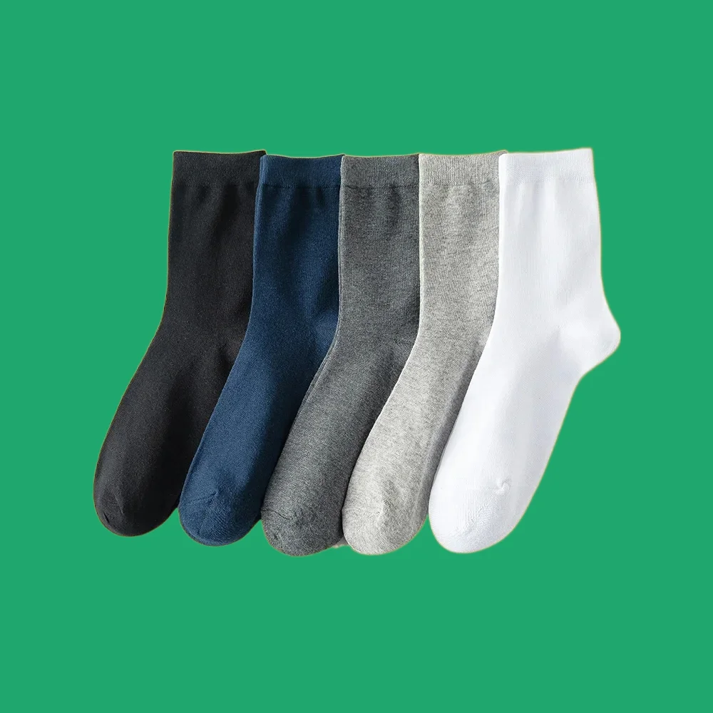 10 Pairs 2024 New Fashion Top Quality Men\'s Fashion Cotton Socks Black Business Socks Soft Breathable Male Mid Tube Casual Socks