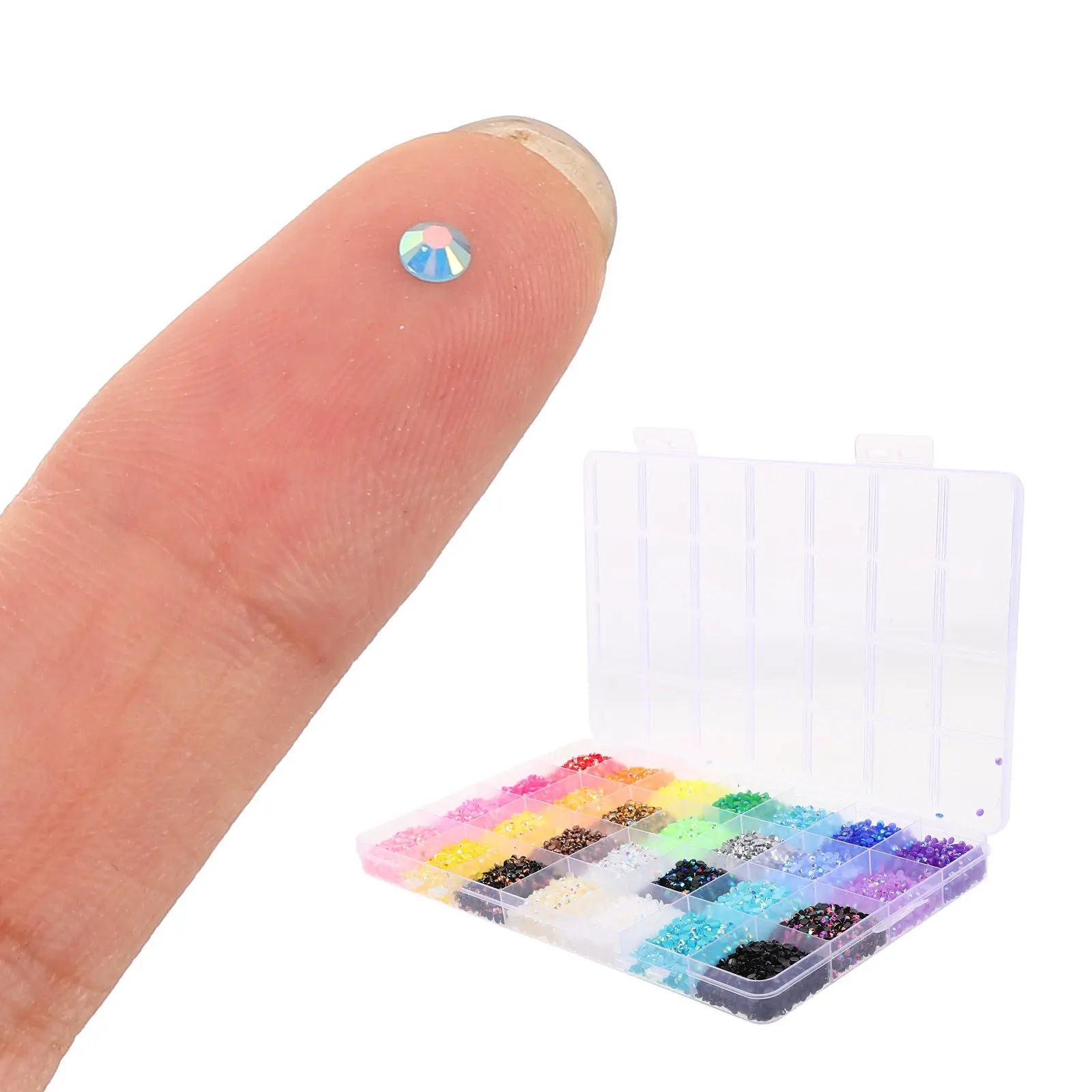 3mm Flatback Rhinestones 28000pcs Colorful Resin Rainbow Kit for Nails, Clothing, Crafts & DIY Decoration