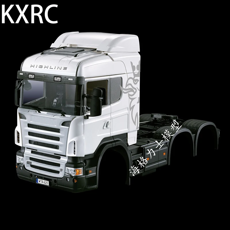 

KXRC Plastic Three-axle Mid-roof Cab Body Shell Kit for 1/14 Tamiya RC Truck Trailer Tipper Scania R470 R620 R730 Car Accessorie