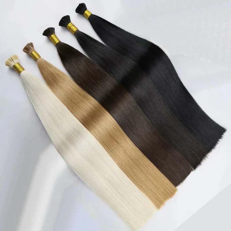 18-30inch Straight I Tip Hair Extensions Natural Real Human Hair Fusion Extensions Keratin Capsule Brown Blonde 613 Color