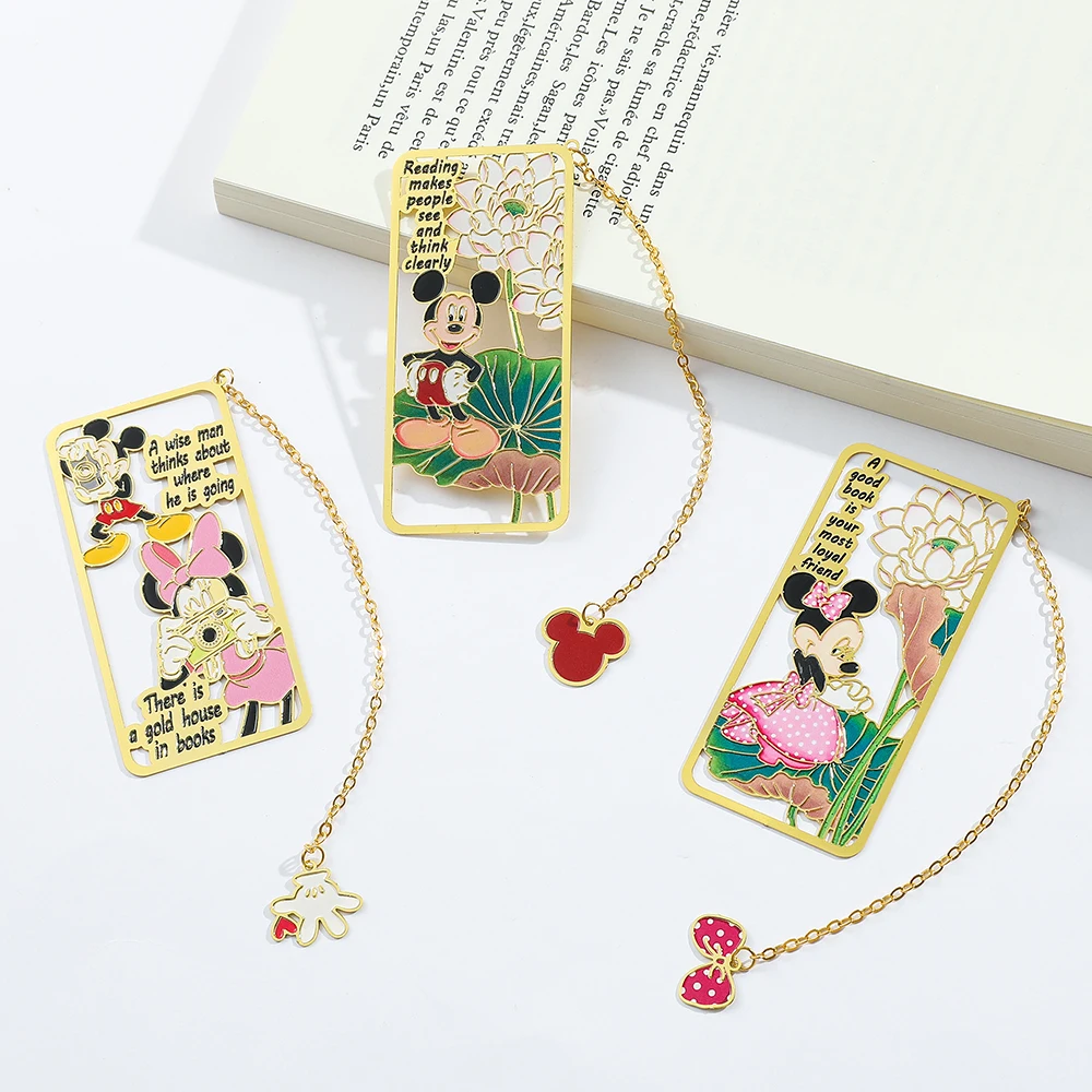 

Mickey Minnie Metal Bookmarks Book Club Party Decorations Reading Lovers Book Accessories Birthday Gifts for Women Readers