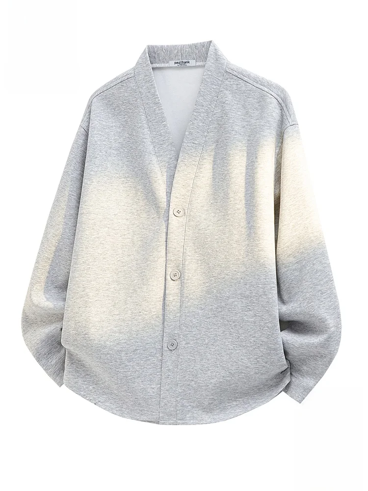 

Японский свитшот PaulFrank с V-образным вырезом, мужской, свободного кроя, универсальный, для пар, открытый кардиган, осенняя верхняя одежда