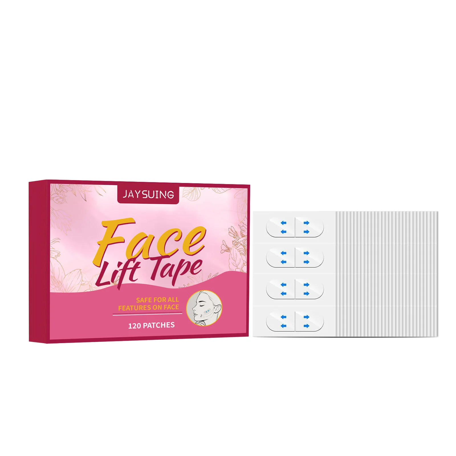 Facial elastic care patch, improve sagging, invisible fit design, thin and breathable.120 patches