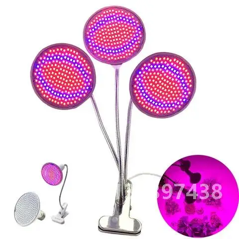 

200 LED Plant Grow Light Lamp Clip red blue Veg Bulb hydro tent Flower for Indoor Room Dual E27 growbox tent 3-head