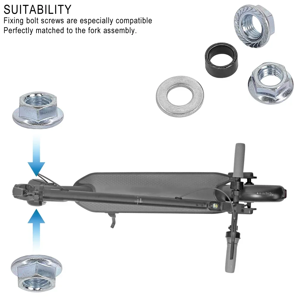 Tuercas de tornillos de rueda delantera para Segway Ninebot Max G30 G30D, rodamiento de patinete, accesorios de tornillo de anillo de acero, piezas de patinete eléctrico