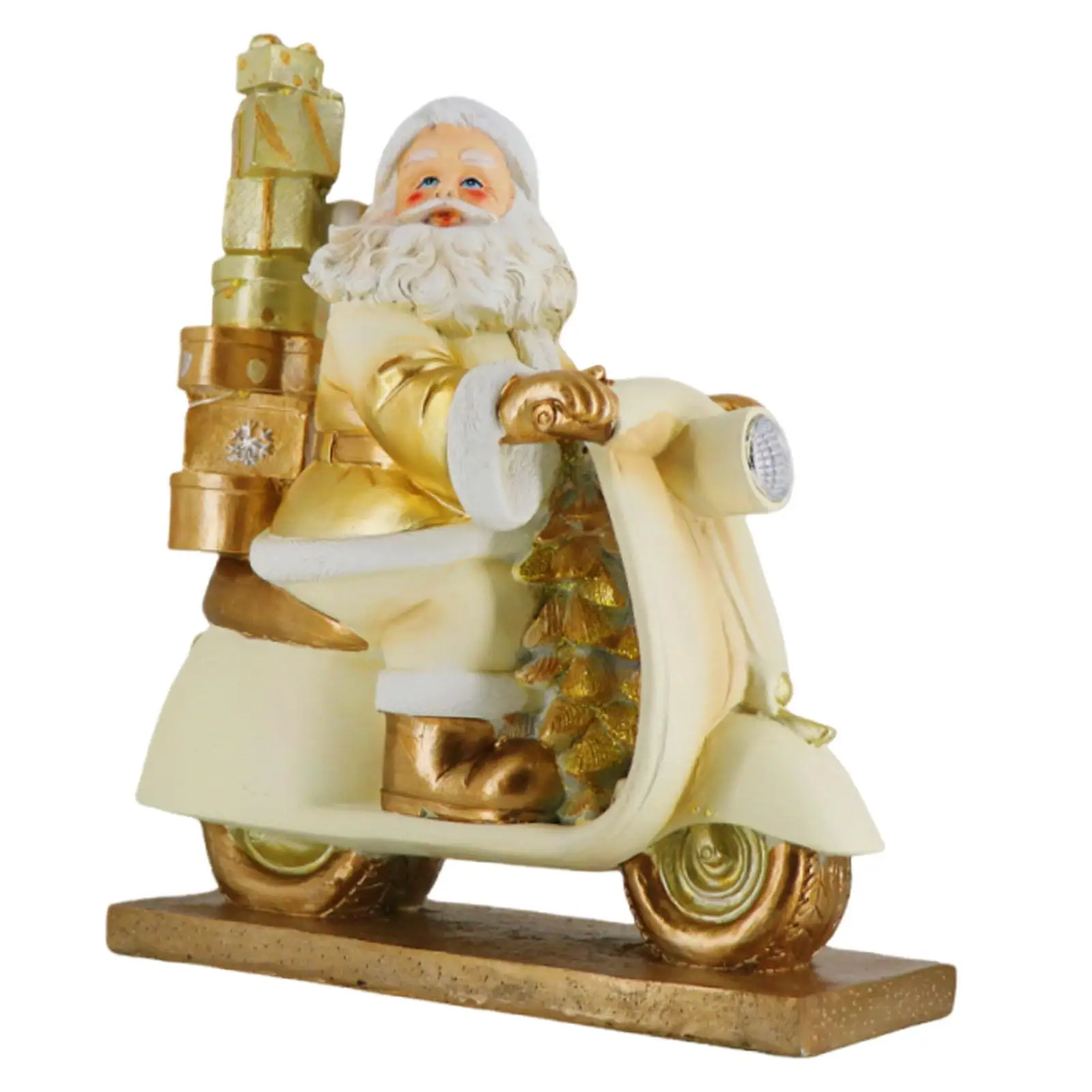 

Christmas Decoration Santa Riding Motorcycle Resin Figurine Light Up Collectible Desktop Ornament for Indoor Festival