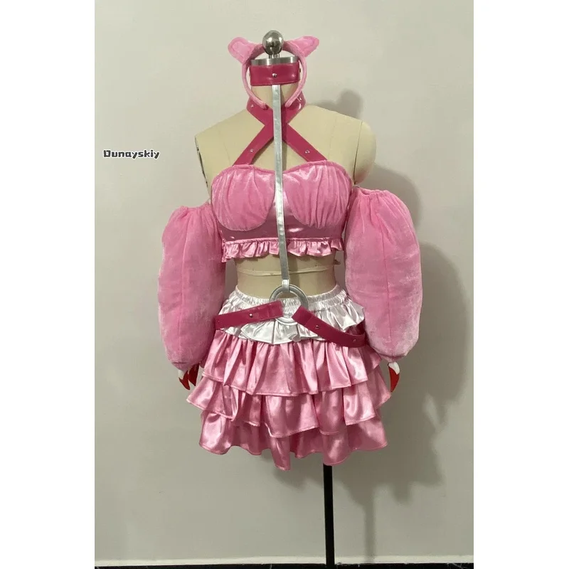 CySUPER SONICO GRG Racing Queen Genus Gloomy Bear Cosplay Costume with socks Pink Suit with Wig