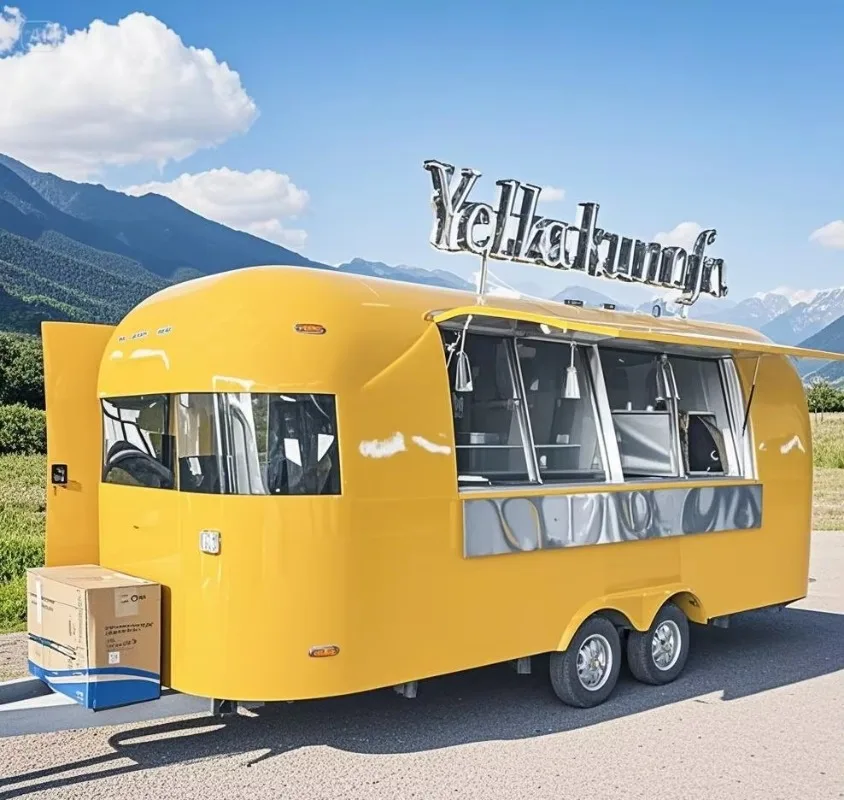 

Street BBQ Mobile Food Truck Food Vending Cart Food Trailer for Sale