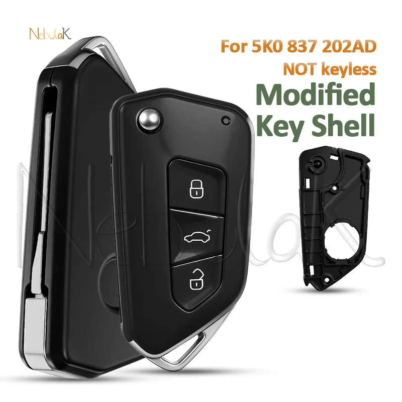 

Flip Remote Key Shell Cover 5K0 837 202AD Modified For VW Polo Tiguan Jetta Golf for Skoda for Seat Replacement Case Housing Box