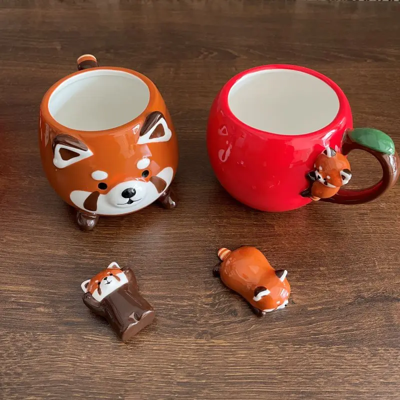 

Милые кружки с дизайном животных и держателем для палочек, креативная серия с оленями, коалами и пандами, мягкие, милые, уютные, без крышки