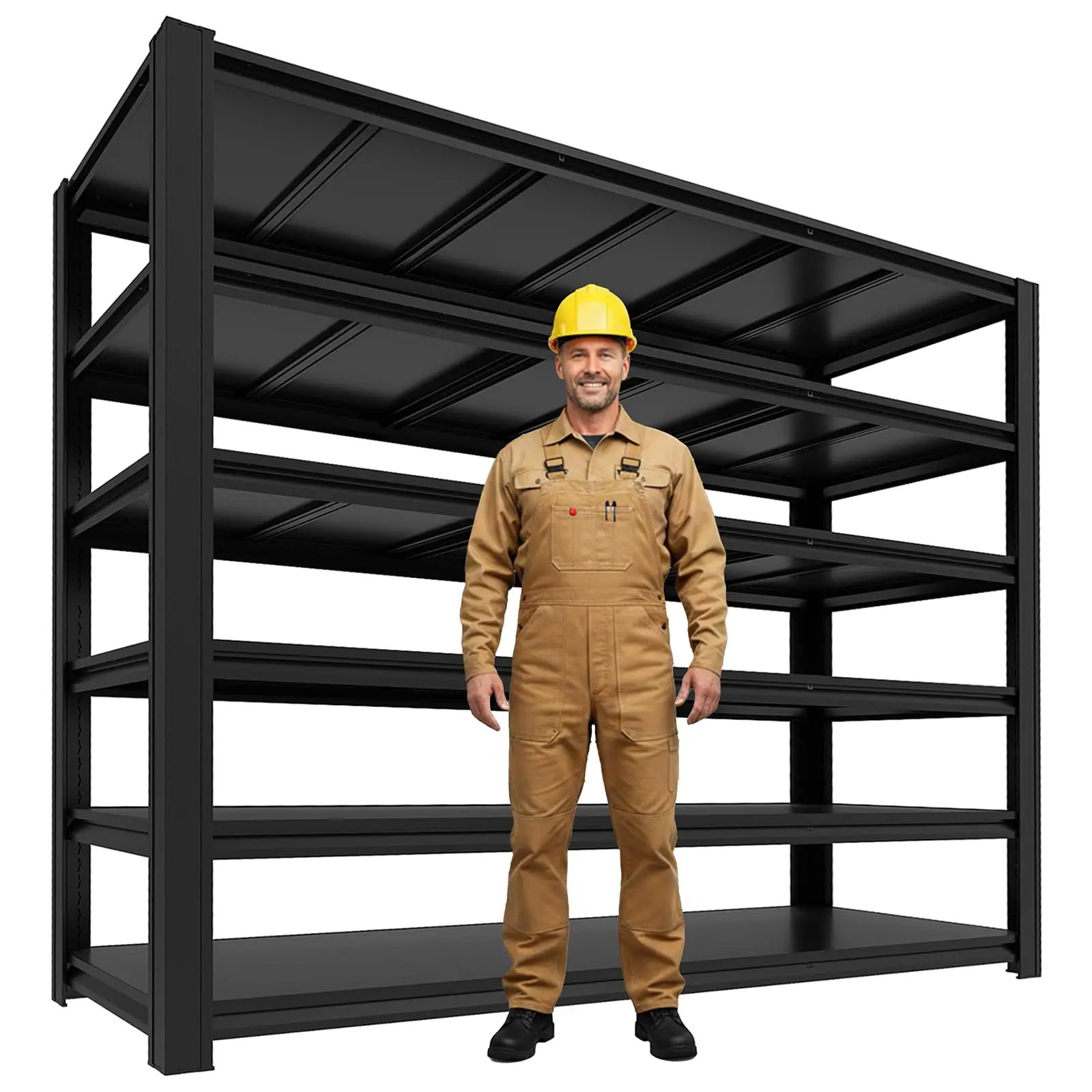 6-Tier Heavy Duty Garage Shelving Unit, 6000LBS Boltless Adjustable Steel Storage Shelves, 84