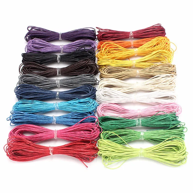 10meters Dia 1.0 /1.5mm Waxed Cotton Cord Waxed Thread Cord String Strap Necklace Rope Bead For Jewelry Making DIY Bracelet