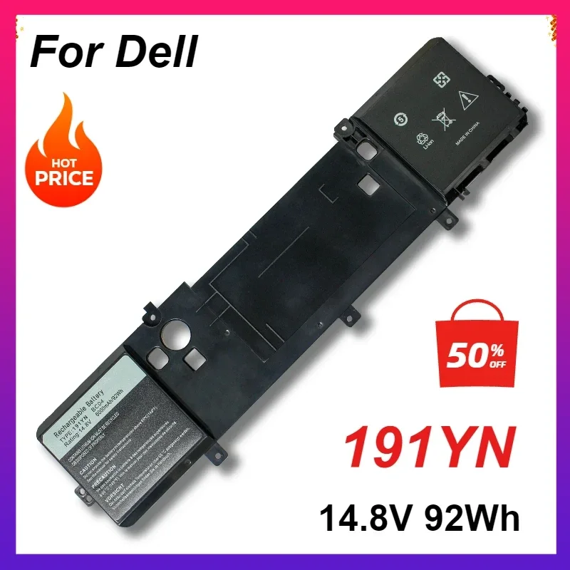 

191YN Laptop Battery for DELL Alienware 15 R1 15 R2 ALW15ED-1828 ALW15ER-3718 ALW15CD-1718 2F3W1 14.8V 92WH Notebook