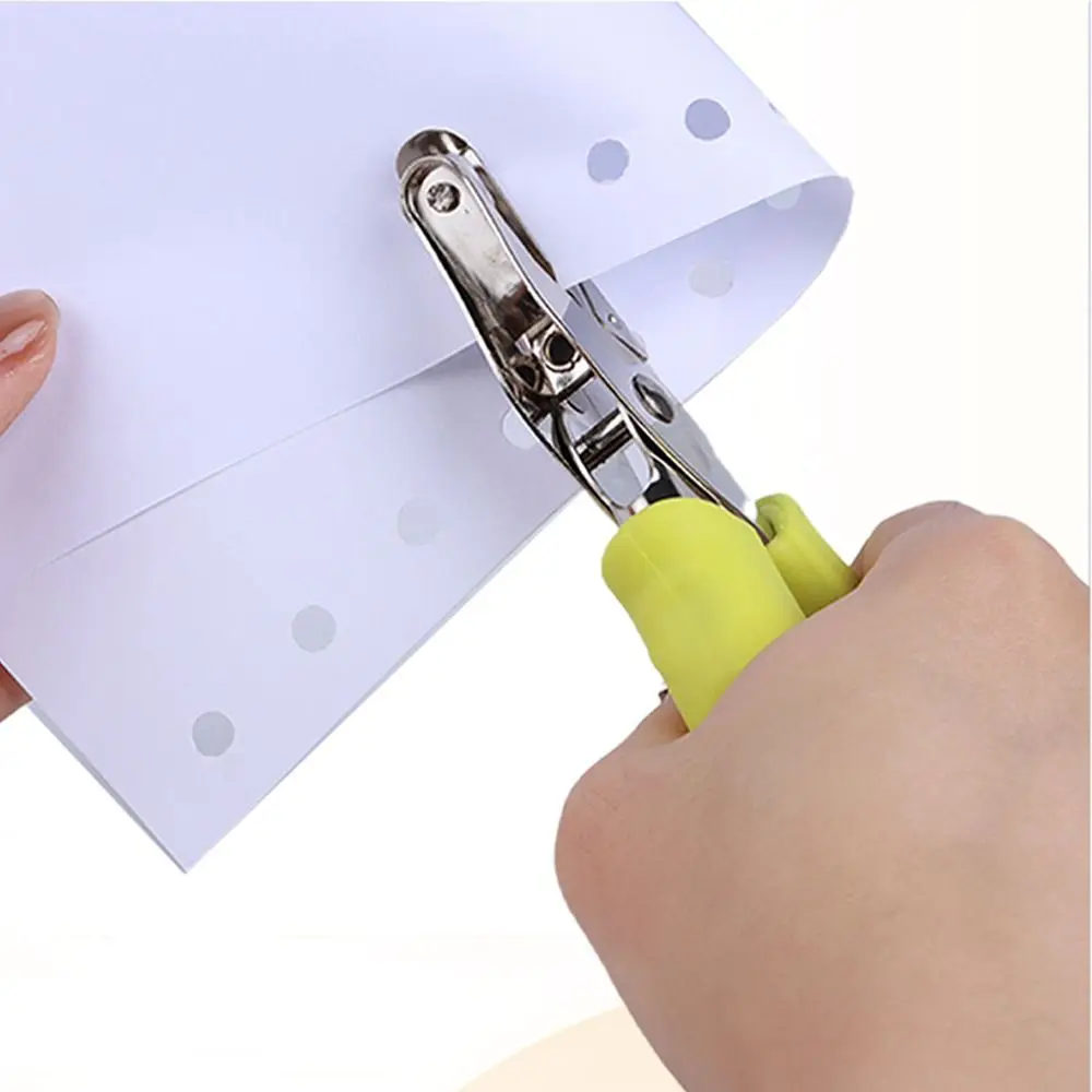 2Pcs 3/6mm Single Hole Punching Machine Portable Rubber Handle Mini Paper Puncher 3 Color Available Creative Handheld Hole Punch