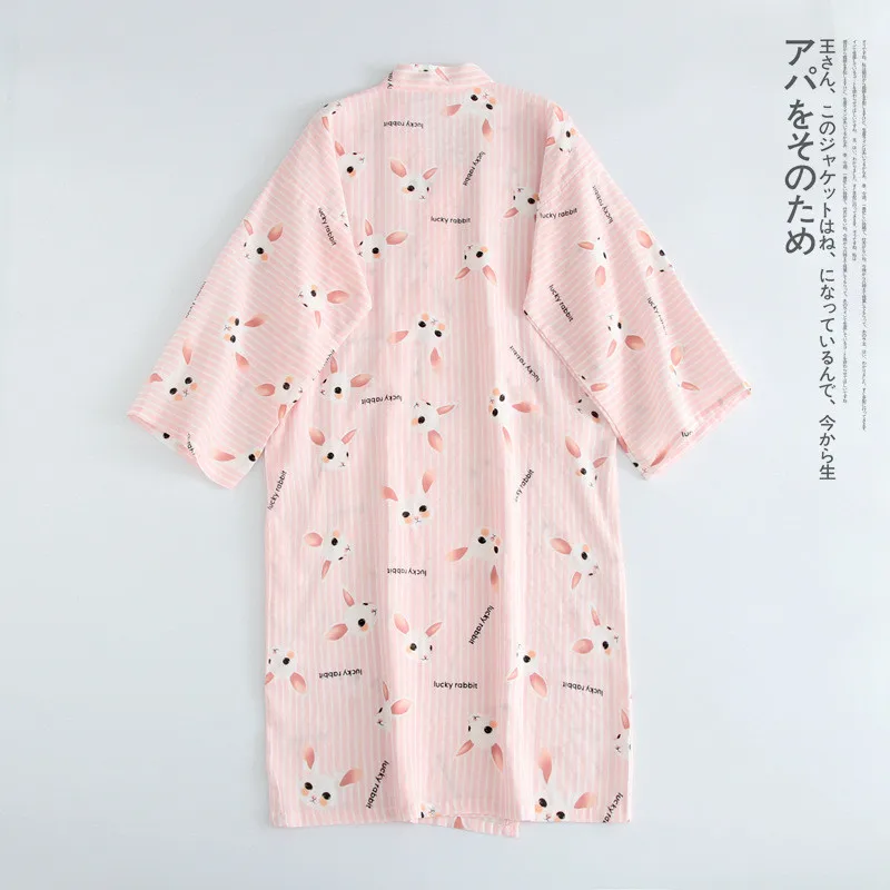 Spring Autumn Women Japanese Kimono Robs High Quality Sleep Robe Gauze Cotton Women Sweet Cute Nightgown Camison Dormir Mujer