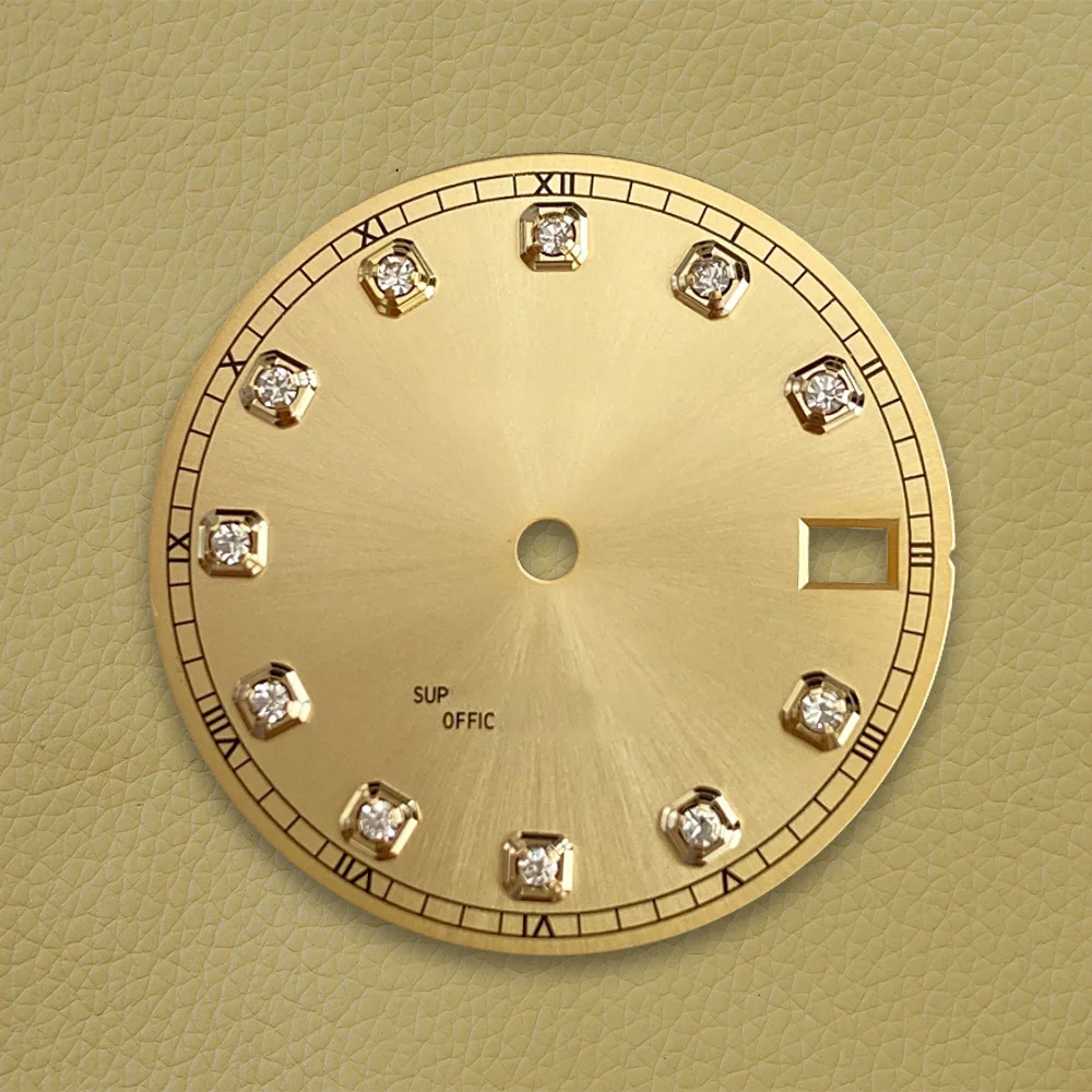 28.5mm NH35 Dial S Logo Diamonds Dial Fit NH35/NH36 Movement Watch Modification Accessories