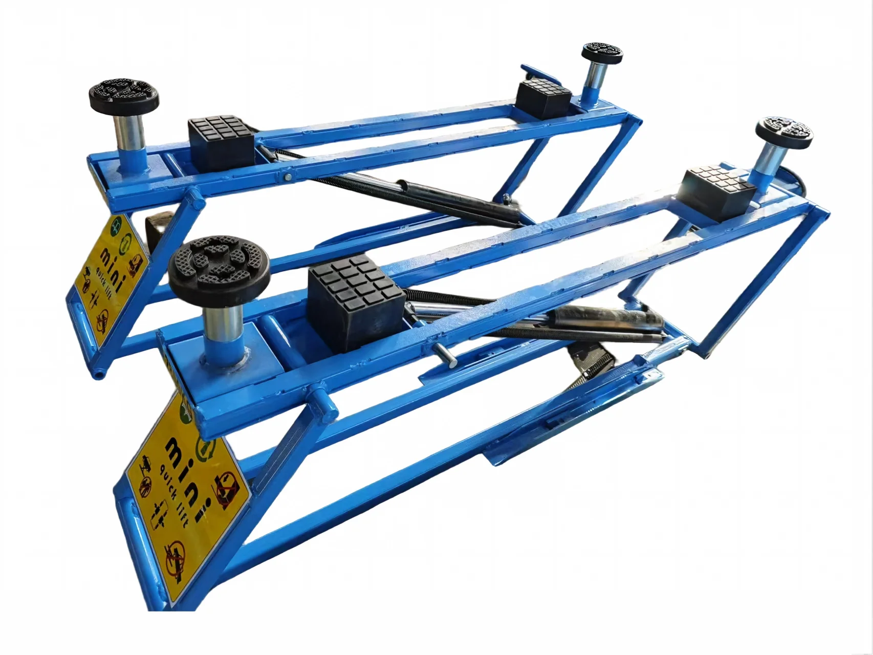 Mobile Quick Double Cylinder Hydraulic Lift 2500kg Portable Mini Auto Lift Scissor Design 570mm Lift Height