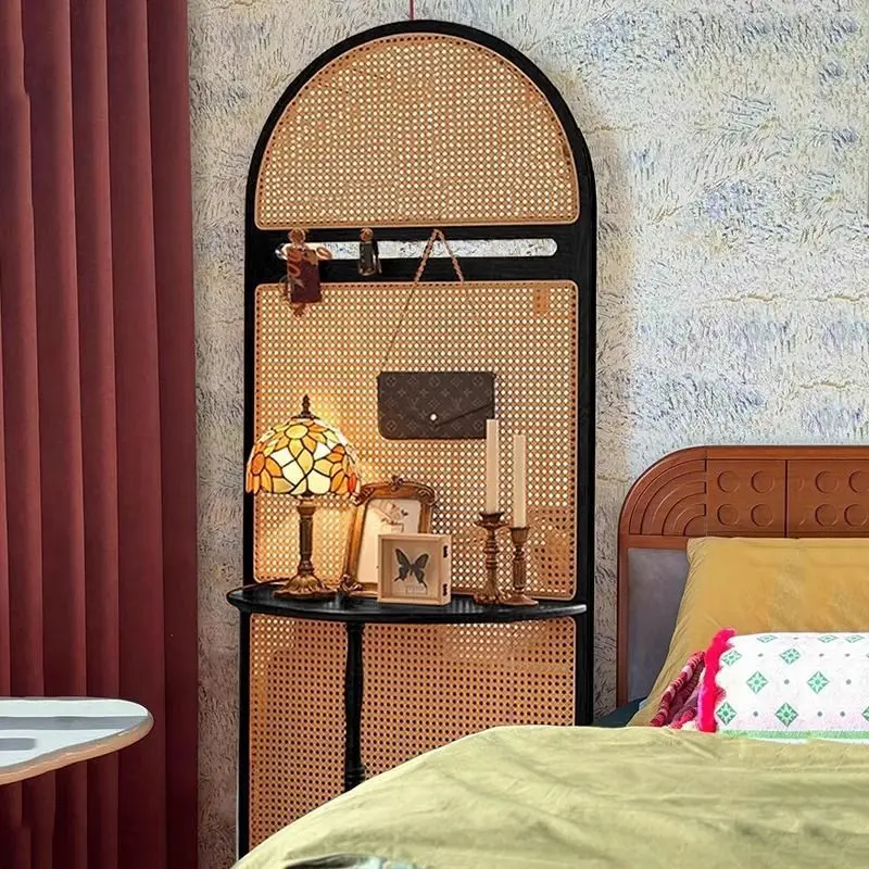 الفرنسية الرجعية الصلبة الخشب الروطان شاشة التقسيم غرفة المعيشة باب الدخول حجب مدخل خزانة الحديثة رف بسيط