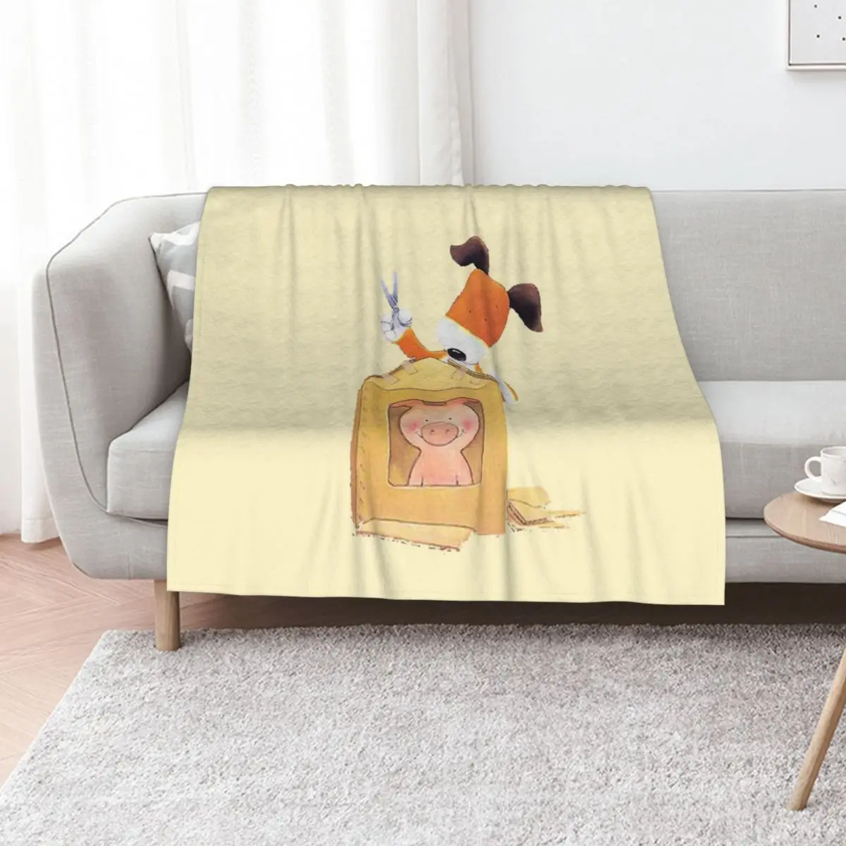 

Kipper the dog and pig Throw Blanket Decoratives decorative Thin Polar Blankets