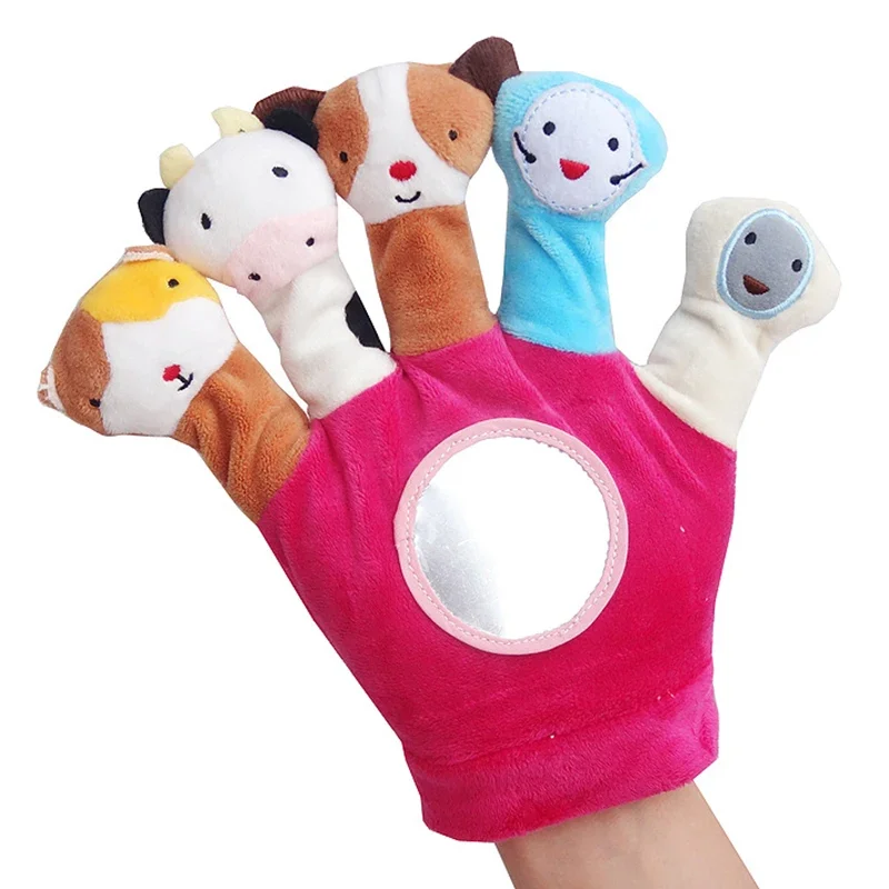 Lustige süße Tier Plüsch Handpuppen Spielzeug Stoff Fingerpuppe Baby 0-36 Monate Plüschtier Spaß Kinder Lernspielzeug Geschenk