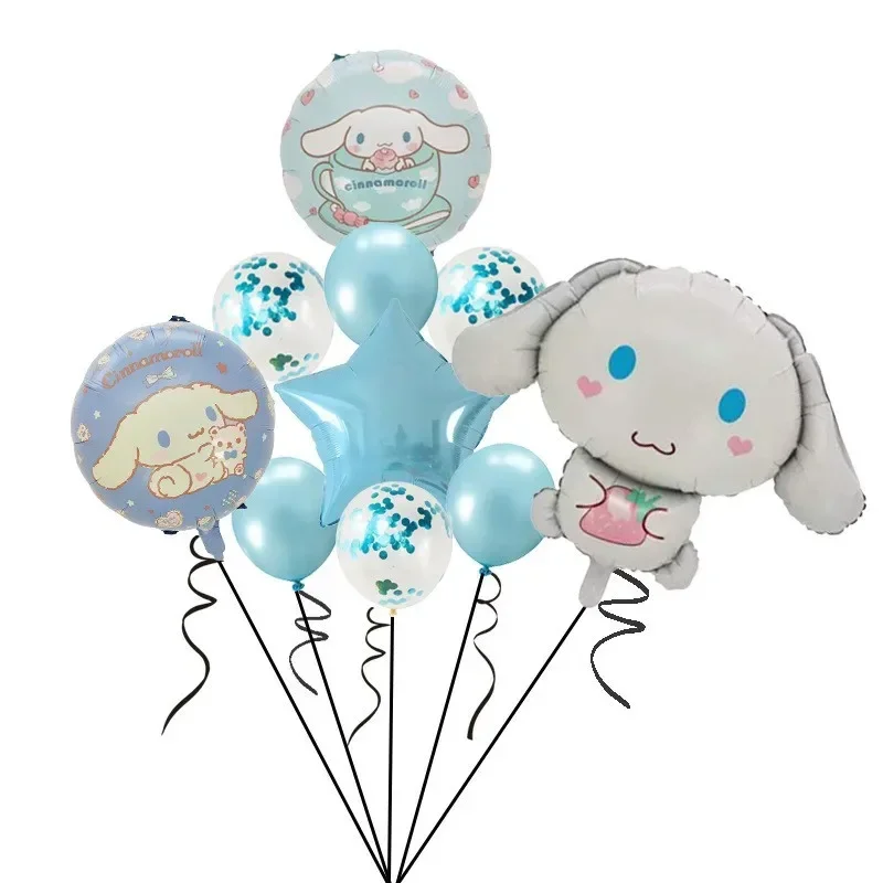 Ballons en aluminium Sanurgente Cinnamoroll pour enfants, Kuromi My Melody, Rose, Bleu, Dessin animé, Anime, ixd'anniversaire, Jouets décoratifs, Vente en gros, 10 pièces