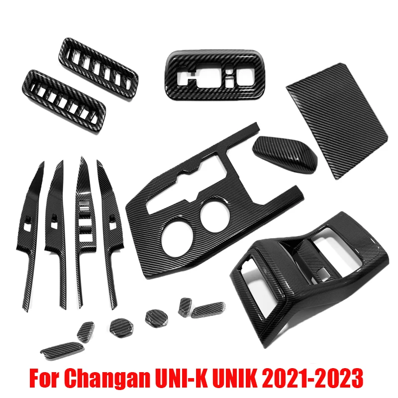 For Changan UNI-K UNIK 2021-2023 carbonfiber interior accessories windowswitch cover gear shift panle cover air  outlet cover