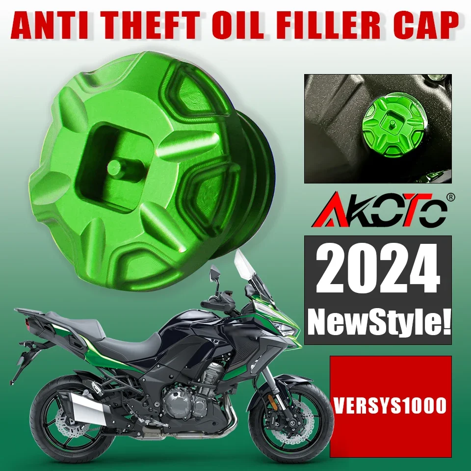 

Motorcycle Anti theft Oil Filler Cap Accessories Engine Oil Plug Cover For Kawasaki Versys 1000 S SE 1000SE Versys1000 SE 2024+