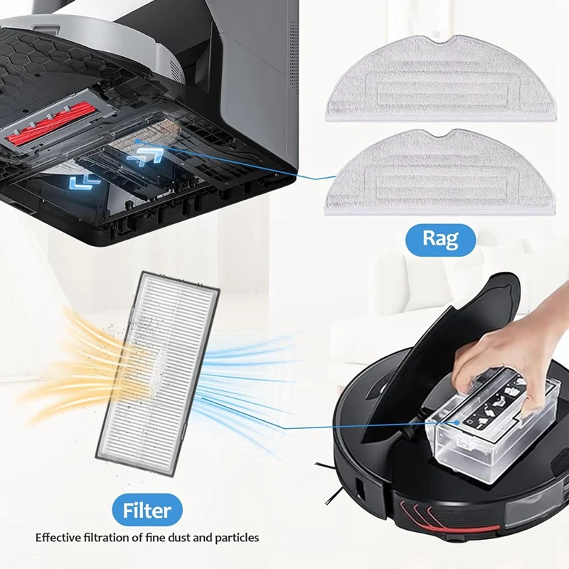 ملحقات مكنسة كهربائية Roborock-Robot ، ممسحة ، فلتر HEPA ، كيس غبار ، فرشاة تنظيف ، ملحقات لـ S7 Maxv Ultra S7 Pro