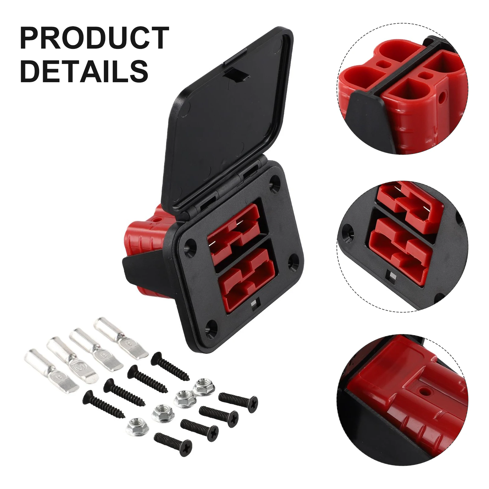 1 Set 50A Cable Connectors Plug For Anderson Plug Connector Flush Mount Bracket Panel Cover For Caravan Camper Boat Truck