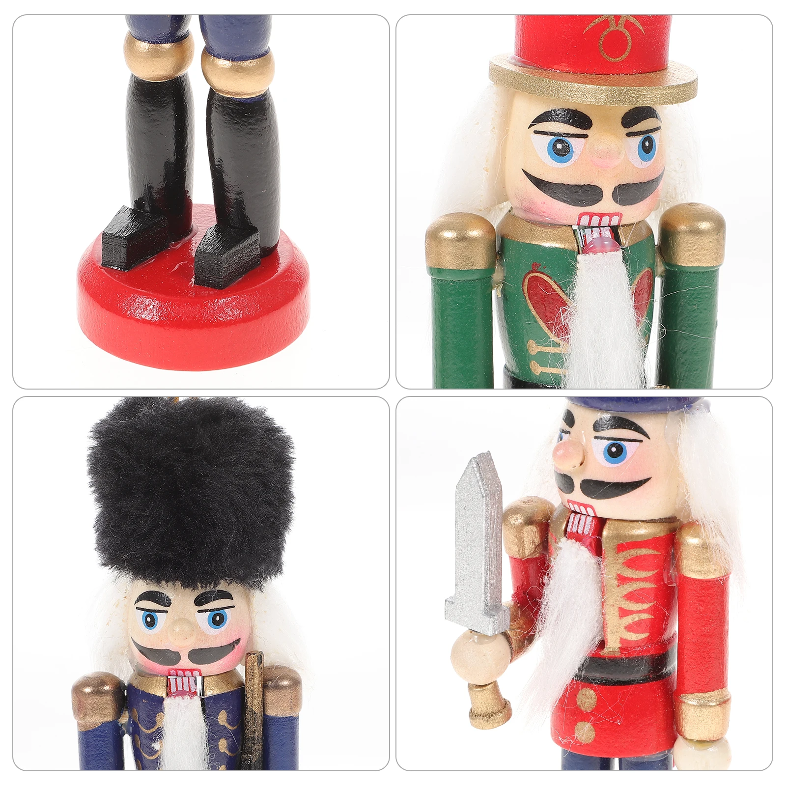 

6Pcs Wooden Xmas Nutcracker Soldier Hanging Ornaments Christmas Tree Decorations Traditional Holiday Decoration