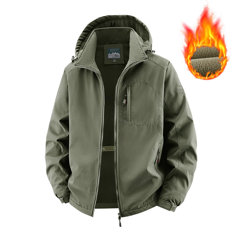 

Men 2025 Winter Windproof Warm Thick Fleece Jacket Men Fashion Casual Coat Men Autumn Brand Outwear Outdoor Classic Jacket Men