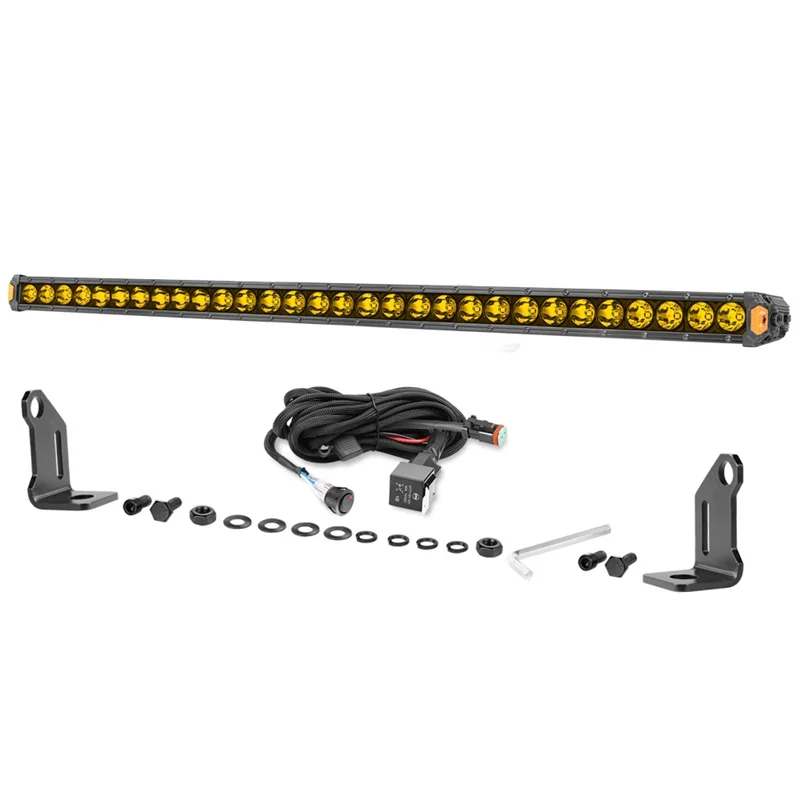 

Amber Light Color 150W LED Bar With Wiring Harness Kit 30 Inch Car Front Hood Mount Led Light Bar Offroad