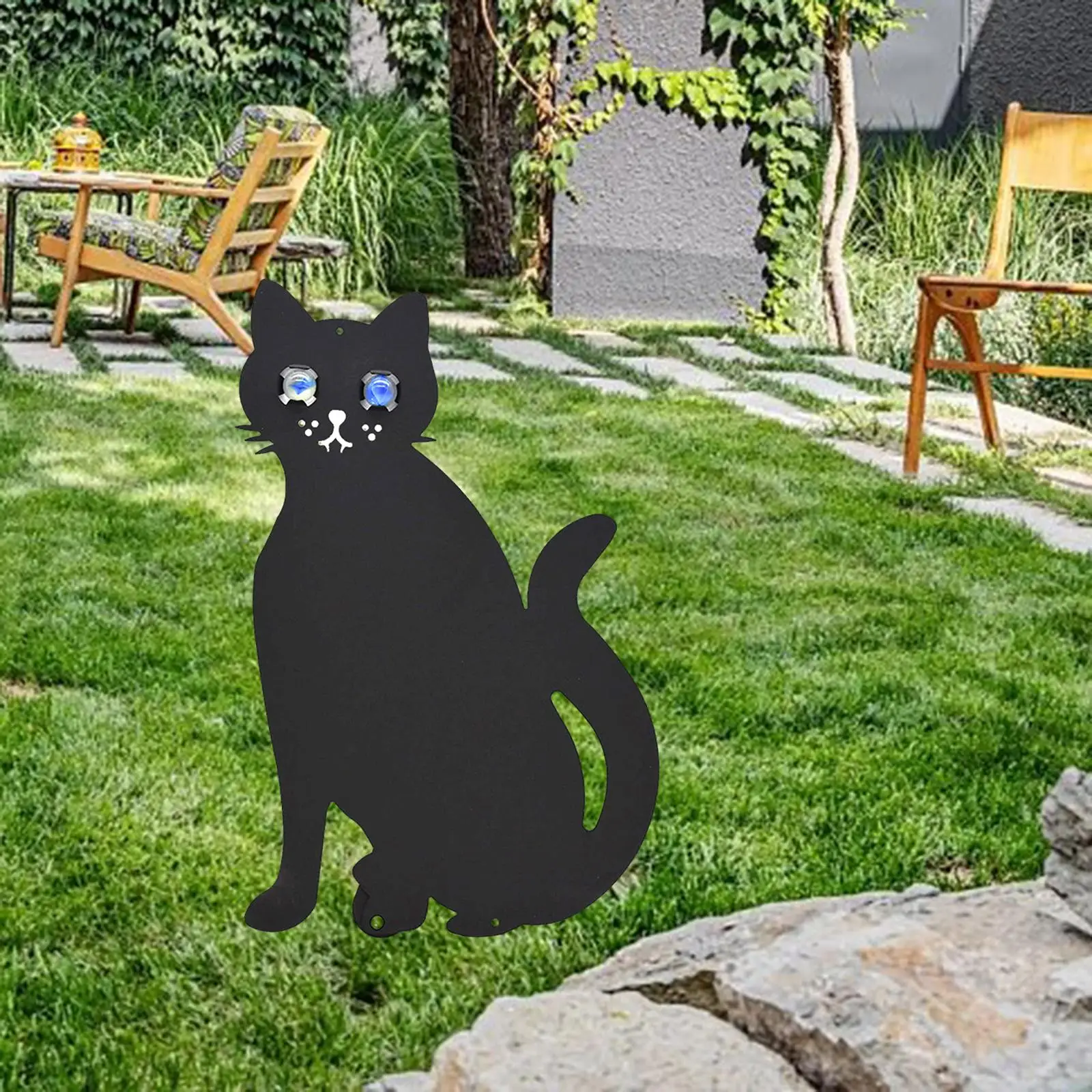 Garden Silhouette Metal Black Cat Stake Durable Multifunctional Photography Props Lawn Decoration for Driveway Pathway Decor