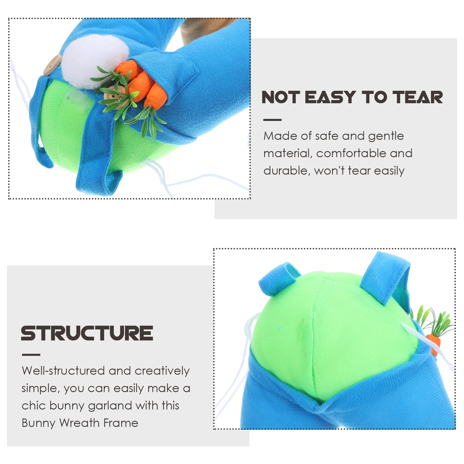 

Easter Wreath Bunny Rabbit Shape Attachment Form Manual Ornaments Wreaths Making Shaped Flower Pp Cotton Frames Decorative Diy